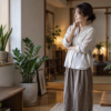 日陰に強い観葉植物を室内の明るさに合わせて配置する様子