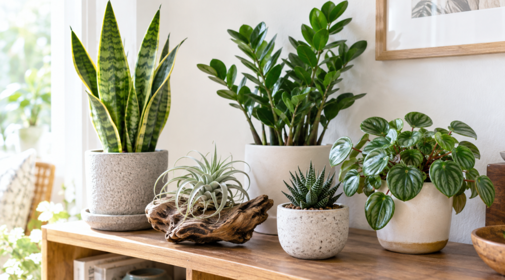 サンスベリアやエアプランツなど室内で管理しやすい観葉植物